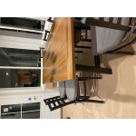 Lancaster Table & Seating Black Finish Cross Back Chair with Mahogany Wood Seat - Detached Seat