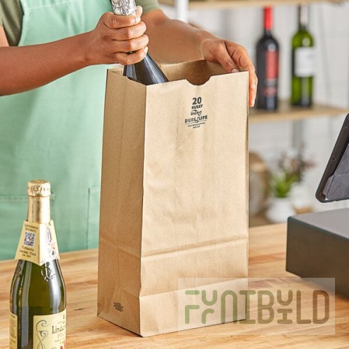 Duro Husky Dubl Life 20 lb. Heavy Duty Natural Kraft Bag - 400/Bundle