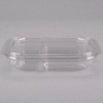 Placon 13 oz. Tamper-Evident, Tamper-Resistant Recycled PET Clear Take Out Container - 50/Pack