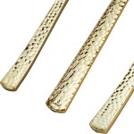 Visions Hammersmith 3-Piece Extra Heavy Weight Gold Plastic Cutlery Set - 25/Pack