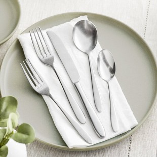 Acopa Pangea 18/8 Stainless Steel Extra Heavy Weight Flatware 5-Piece Set - Sample Acopa Pangea 18/8 Stainless Steel Extra Heavy Weight Flatware 5-Piece Set - Sample