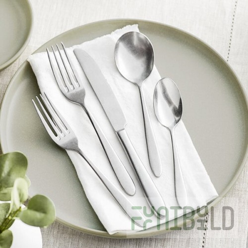 Acopa Pangea 18/8 Stainless Steel Extra Heavy Weight Flatware 5-Piece Set - Sample