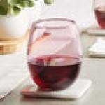 Acopa Pangea 15 oz. Mauve Stemless Wine Glass - Sample