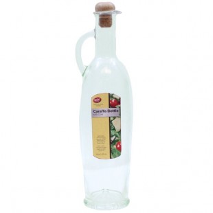 TableCraft H9216 Caraffa 16 oz. Green Glass Bottle with Cork