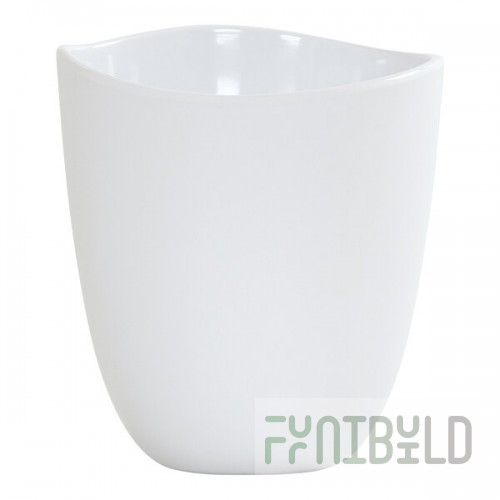 Cal-Mil Bali 48 oz. White Irregular Round Melamine Dressing Crock - 6/Case