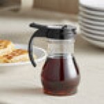 Vollrath 1412-06 Dripcut® 10 oz. Clear Polycarbonate Teardrop Syrup Server with Black Top Vollrath 1412-06 Dripcut® 10 oz. Clear Polycarbonate Teardrop Syrup Server with Black Top