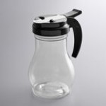 Vollrath 1412-06 Dripcut® 10 oz. Clear Polycarbonate Teardrop Syrup Server with Black Top Vollrath 1412-06 Dripcut® 10 oz. Clear Polycarbonate Teardrop Syrup Server with Black Top