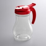 Vollrath 1412-06 Dripcut® 10 oz. Clear Polycarbonate Teardrop Syrup Server with Black Top Vollrath 1412-06 Dripcut® 10 oz. Clear Polycarbonate Teardrop Syrup Server with Black Top