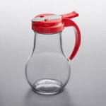 Vollrath 1412-06 Dripcut® 10 oz. Clear Polycarbonate Teardrop Syrup Server with Black Top Vollrath 1412-06 Dripcut® 10 oz. Clear Polycarbonate Teardrop Syrup Server with Black Top