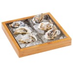 Cal-Mil 22052-60 Bamboo Appetizer Tray with Stainless Steel Insert