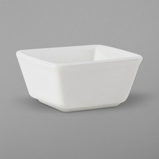 Tuxton ABU-750 Napa AlumaTux 3 oz. Pearl White (European White) Square China Ramekin - 24/Case