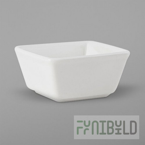 Tuxton ABU-750 Napa AlumaTux 3 oz. Pearl White (European White) Square China Ramekin - 24/Case