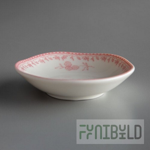 Luzerne Lancaster Garden by Oneida 1880 Hospitality L6703052942 1 oz. Pink Porcelain Sauce Dish - 72/Case