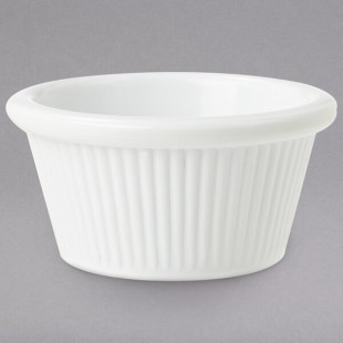GET RM-387-W 2 oz. White Fluted Melamine Ramekin - 48/Case