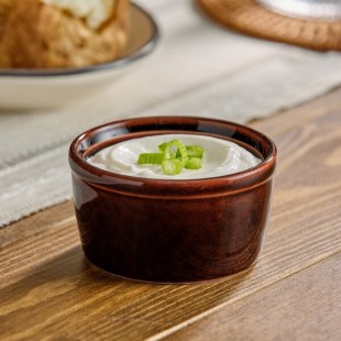 Acopa Keystone 4 oz. Chestnut Porcelain Ramekin - 72/Case