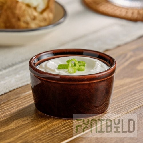 Acopa Keystone 4 oz. Chestnut Porcelain Ramekin - 72/Case