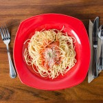 CAC SAL-2RED Festiware 1.5 Qt. Red Salad / Pasta Bowl - 12/Case
