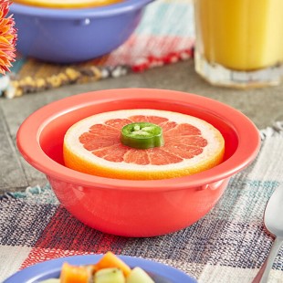Acopa Foundations 13 oz. Orange Narrow Rim Melamine Grapefruit Bowl - 12/Case