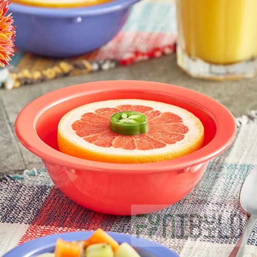Acopa Foundations 13 oz. Orange Narrow Rim Melamine Grapefruit Bowl - 12/Case