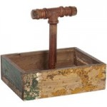 GET WB-1616-RWD Reclaimed Wood Square Serving Tray with Rope Handles