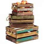 GET WB-1616-RWD Reclaimed Wood Square Serving Tray with Rope Handles