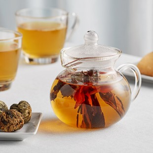 Numi Dancing Leaves Flowering Tea Blossom Set with 14 oz. Teapot Numi Dancing Leaves Flowering Tea Blossom Set with 14 oz. Teapot