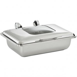 Vollrath 4644010 Mirage® 8 Qt. Full Size Induction Chafer with Glass Top and Full Size, 2.5