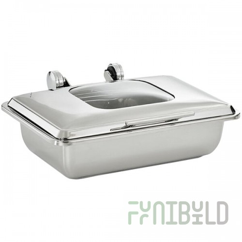 Vollrath 4644010 Mirage® 8 Qt. Full Size Induction Chafer with Glass Top and Full Size, 2.5