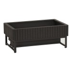Cal-Mil Brooklyn 8 Qt. Full Size Black Ribbed Wood Chafer with Soft-Close Lid 23793-13
