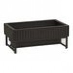Cal-Mil Brooklyn 8 Qt. Full Size Black Ribbed Wood Chafer with Soft-Close Lid 23793-13