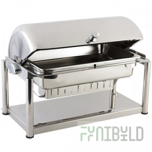 Bon Chef 11041D Olympia 8 Qt. Dripless Stainless Steel Roll Top Chafer