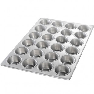 Chicago Metallic 46525 24 Cup 3.8 oz. Glazed Aluminum Muffin Pan - 14 1/8