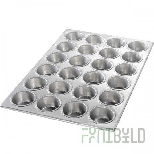 Chicago Metallic 46525 24 Cup 3.8 oz. Glazed Aluminum Muffin Pan - 14 1/8