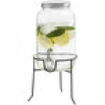 Stylesetter Orchard Hill 1 Gallon Glass Beverage Dispenser with Black Metal Stand by Jay Companies