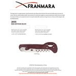 Franmara 2035-03 Super Boomerang Customizable Waiter's Corkscrew with Burgundy Handle