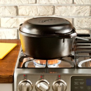 Lodge L8DD3 5 Qt. Pre-Seasoned Cast Iron Double Dutch Oven Lodge L8DD3 5 Qt. Pre-Seasoned Cast Iron Double Dutch Oven