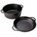 Lodge L8DD3 5 Qt. Pre-Seasoned Cast Iron Double Dutch Oven