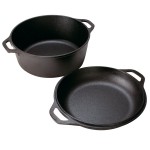 Lodge L8DD3 5 Qt. Pre-Seasoned Cast Iron Double Dutch Oven