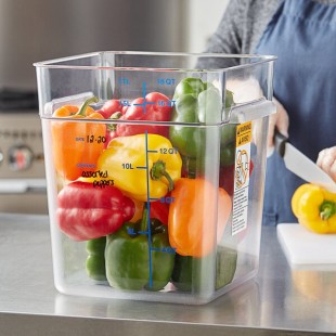 Vigor 18 Qt. Clear Square Polycarbonate Food Storage Container Vigor 18 Qt. Clear Square Polycarbonate Food Storage Container
