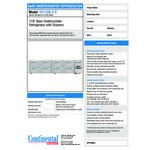 Continental Refrigerator RA118N-U-D 118 Continental Refrigerator RA118N-U-D 118