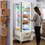Avantco GD4C-15-HC White 4-Sided Glass Refrigerated Display Case
