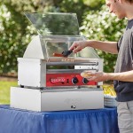 Avantco RG1818K2 18 Hot Dog Roller Grill with 7 Rollers, Sneeze Guard, and 64 Bun Cabinet - 120V, 590W Avantco RG1818K2 18 Hot Dog Roller Grill with 7 Rollers, Sneeze Guard, and 64 Bun Cabinet - 120V, 590W