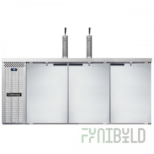Continental Refrigerator KC79SNSS Double Tap Kegerator Beer Dispenser, Shallow Depth - Stainless Steel, (3) 1/2 Keg Capacity