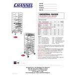 Channel UR-12 Aluminum Mobile Universal Rack - 12 Pan Channel UR-12 Aluminum Mobile Universal Rack - 12 Pan