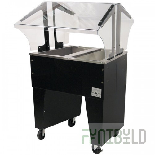 Advance Tabco B2-CPU-B Two Well Everyday Buffet Ice-Cooled Table with Open Base - Open Well