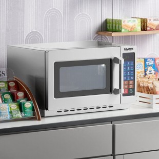 Solwave 1000W Stackable Commercial Microwave with Large 1.2 cu. ft. Interior and Push Button Controls - 120V Solwave 1000W Stackable Commercial Microwave with Large 1.2 cu. ft. Interior and Push Button Controls - 120V