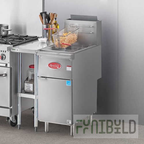 Avantco F4-ES-P 45-50 lb. Liquid Propane Stainless Steel Floor Fryer - 85,000 BTU