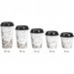 Choice 12 oz. Sleeveless Bean Print Paper Hot Cup and Lid - 100/Case Choice 12 oz. Sleeveless Bean Print Paper Hot Cup and Lid - 100/Case