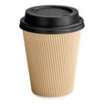 Choice 12 oz. Sleeveless Bean Print Paper Hot Cup and Lid - 100/Case Choice 12 oz. Sleeveless Bean Print Paper Hot Cup and Lid - 100/Case