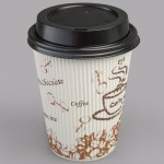Choice 12 oz. Sleeveless Bean Print Paper Hot Cup and Lid - 100/Case Choice 12 oz. Sleeveless Bean Print Paper Hot Cup and Lid - 100/Case